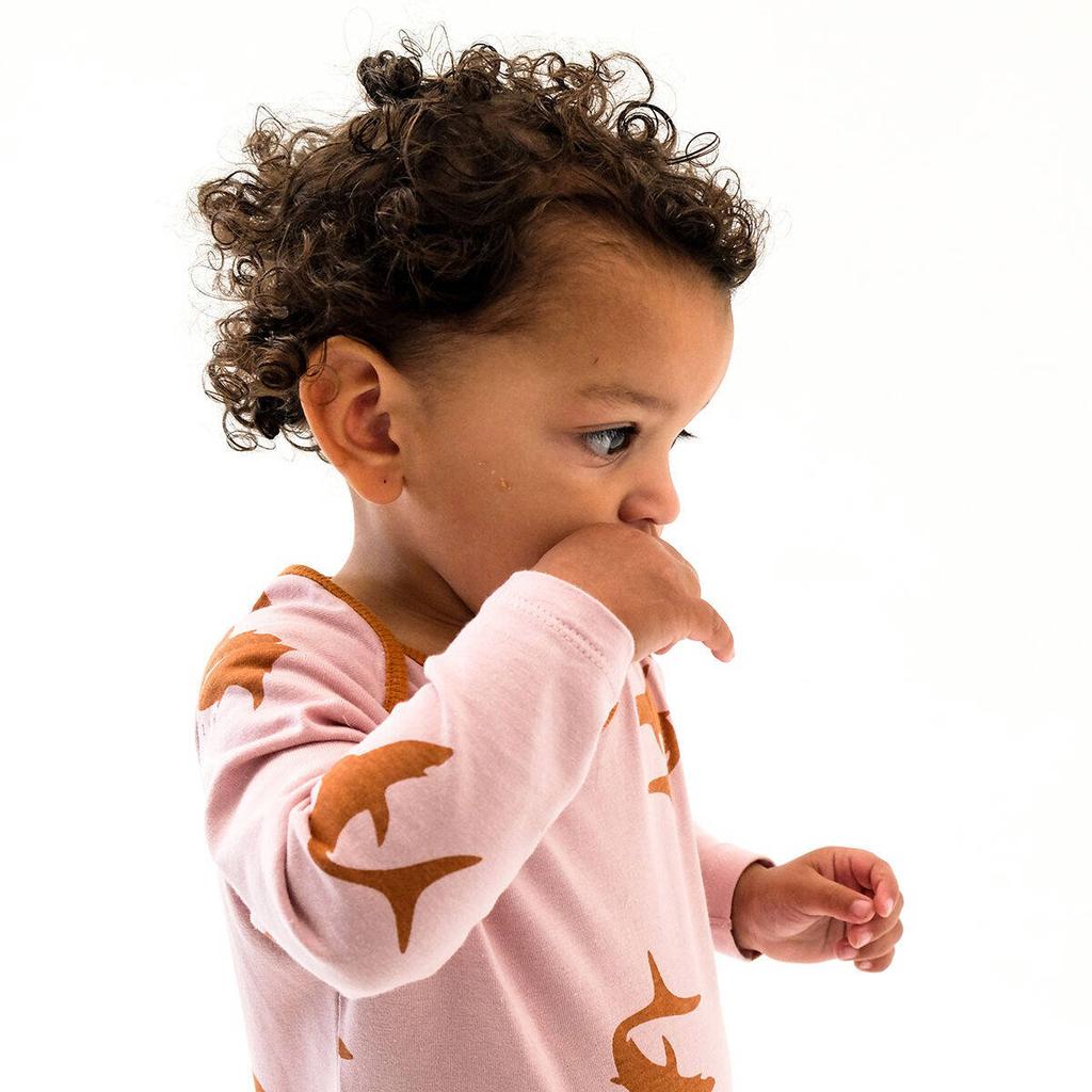 Wildfish romper met all over print lichtroze/bruin