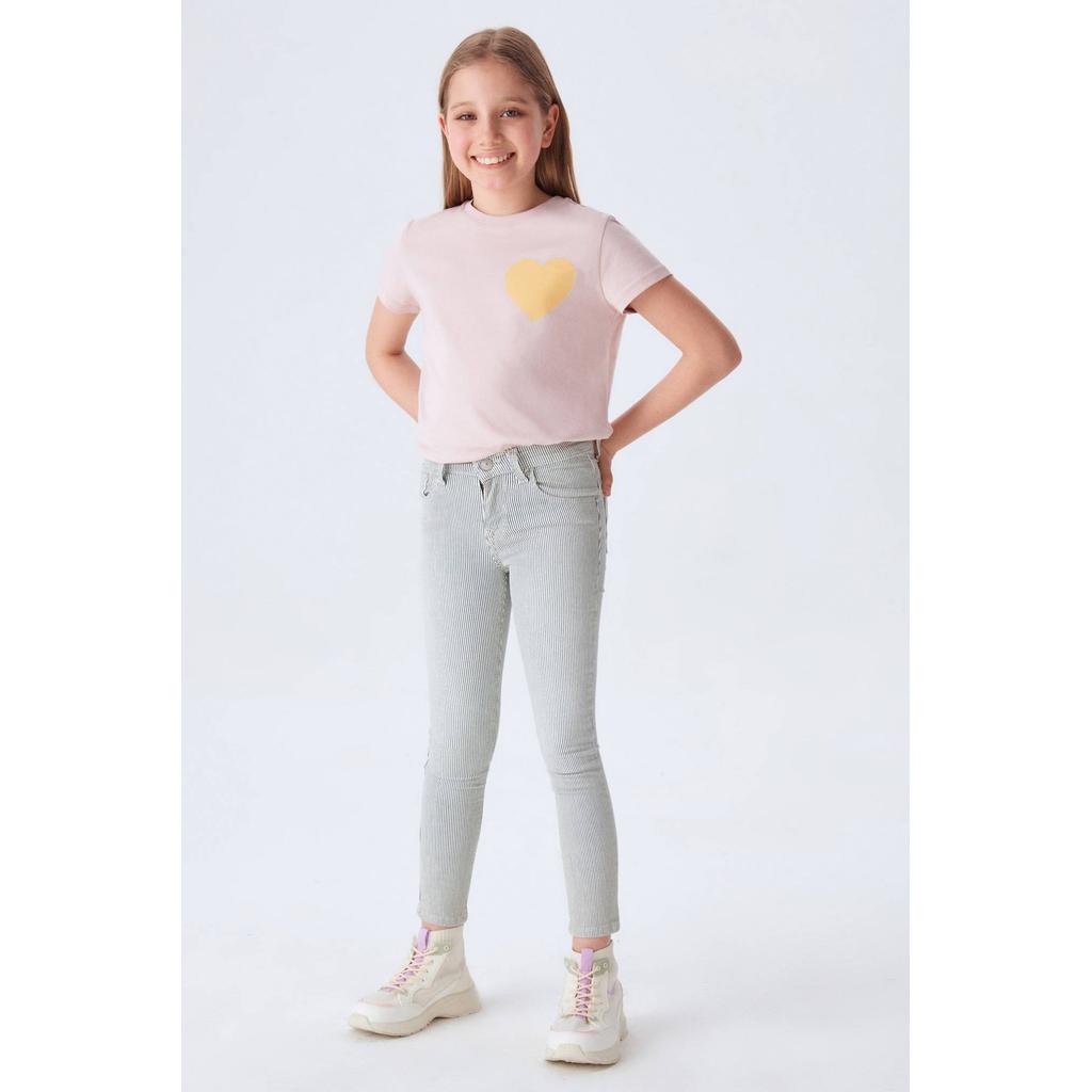 LTB gestreepte skinny jeans AMY bleach line wash