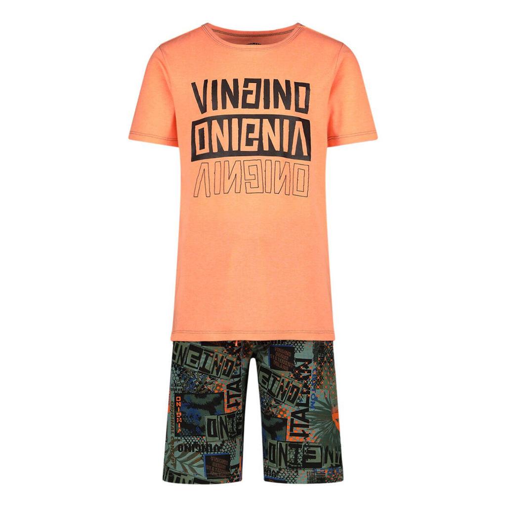 Vingino shortama met all over print oranje/army