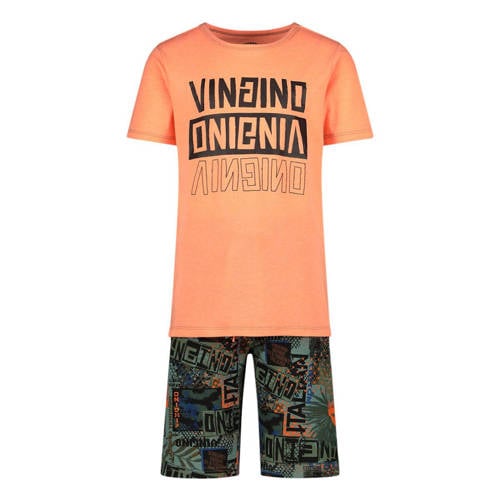 Vingino shortama met all over print oranje/army afbeelding