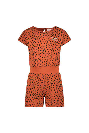 jumpsuit met all over print oranje