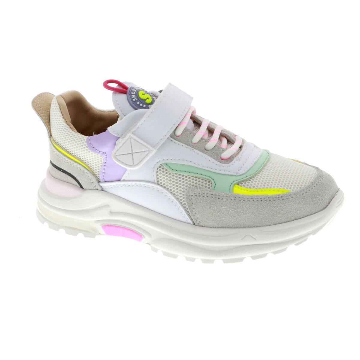 Shoesme chunky leren sneakers wit multi wehkamp