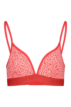 voorgevormde tiener bh met all over print rood