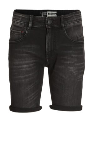 slim fit denim short  zwart