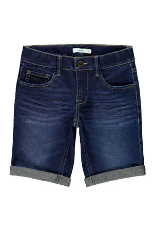 slim fit denim bermuda medium blue denim