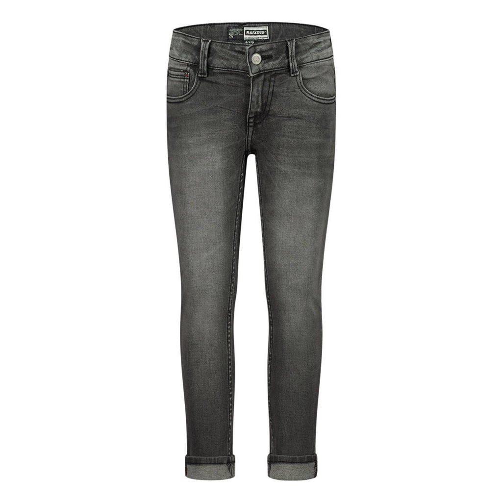 Grijze jongens Raizzed skinny jeans van stretchdenim met regular waist, rits- en knoopsluiting en effen