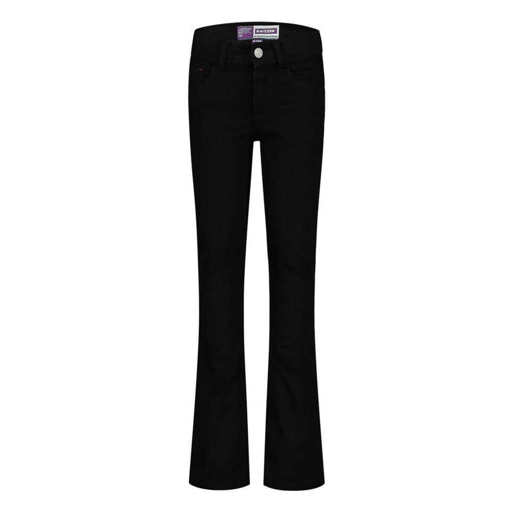 Zwarte meisjes Raizzed high waist flared jeans van stretchdenim met rits- en knoopsluiting en effen
