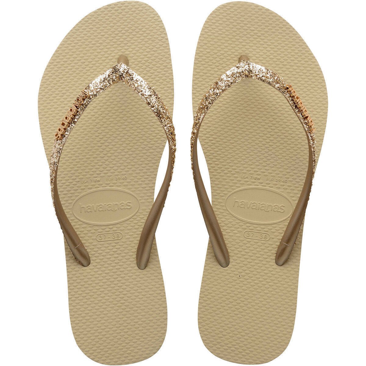 Havaianas Slim Glitter II teenslippers met glitters goud wehkamp