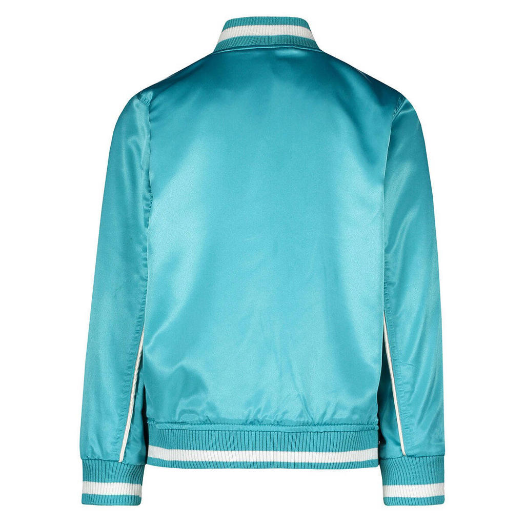 Like Flo baseball jacket met patches turquoise wehkamp