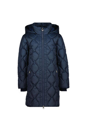 quilted  winterjas donkerblauw
