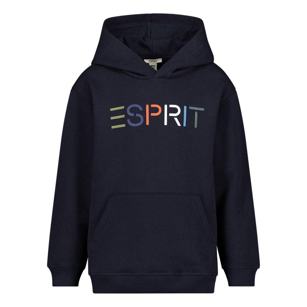 Blauw, donkerblauw en lichtblauwe jongens ESPRIT hoodie longsleeve van sweat materiaal met lange mouwen en capuchon