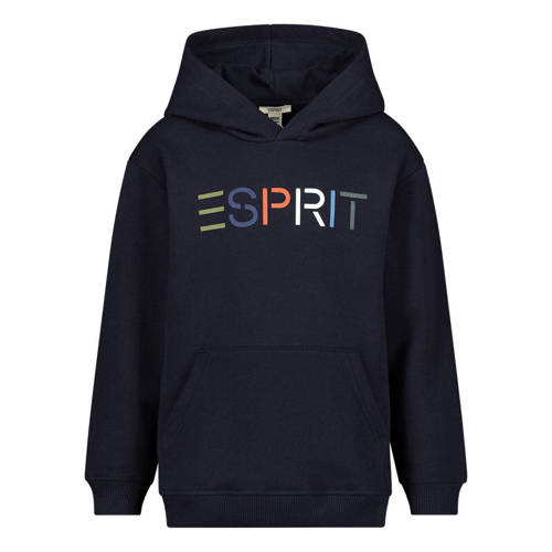ESPRIT hoodie + longsleeve met logo donkerblauw/lichtblauw