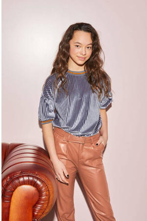 velours  top blauw
