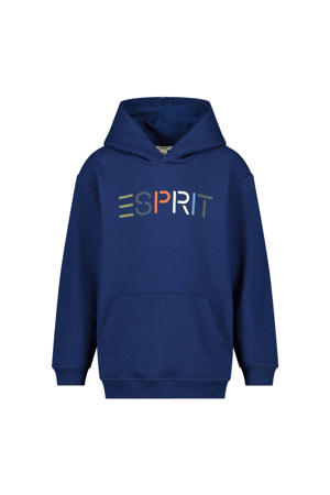 hoodie + longsleeve met logo blauw/donkerblauw