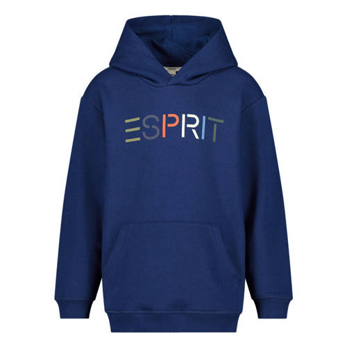 ESPRIT hoodie + longsleeve met logo blauw/donkerblauw