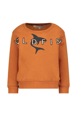 sweater met printopdruk oranjebruin