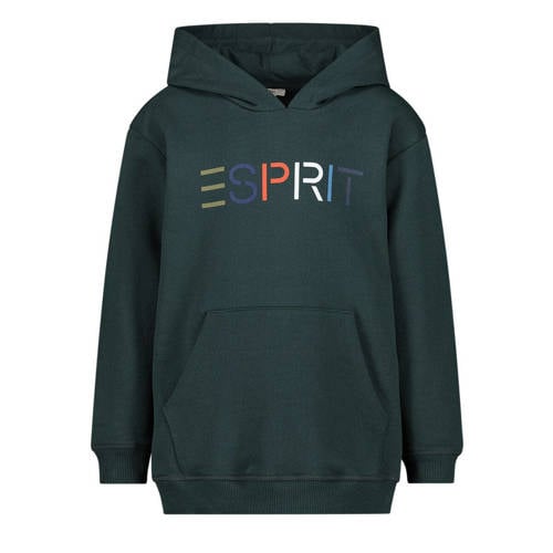 ESPRIT hoodie met logo donkergroen