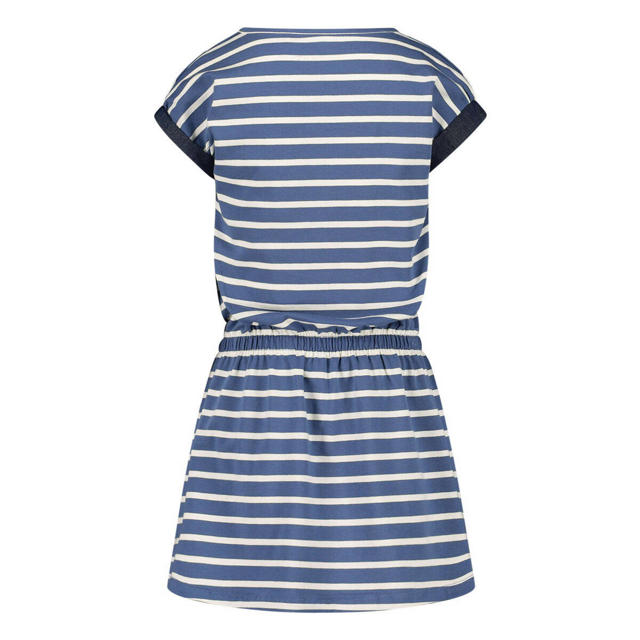 ESPRIT gestreepte jurk blauw/wit/donkerblauw wehkamp