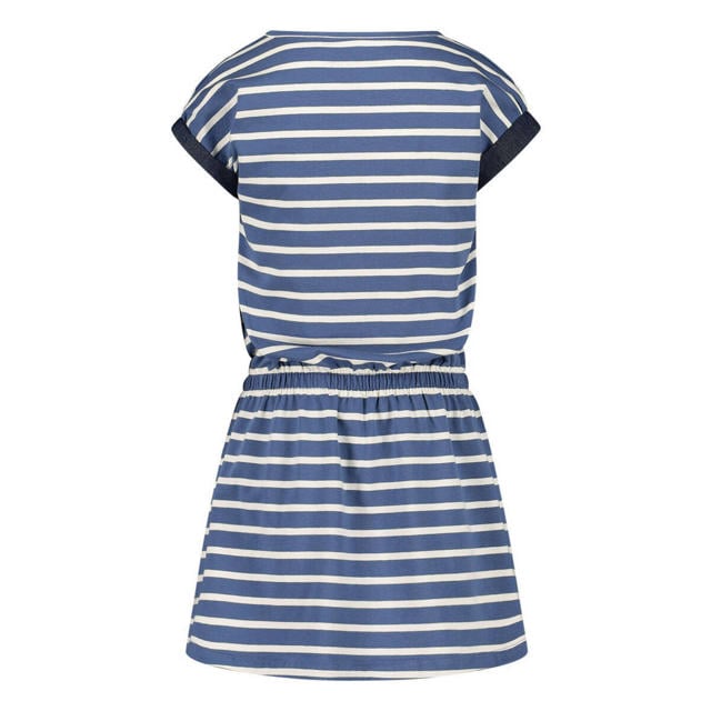 ESPRIT gestreepte jurk blauw/wit/donkerblauw wehkamp