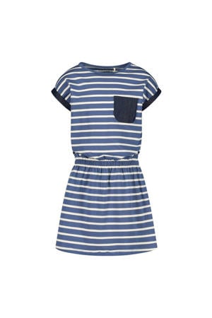 gestreepte jurk blauw/wit/donkerblauw