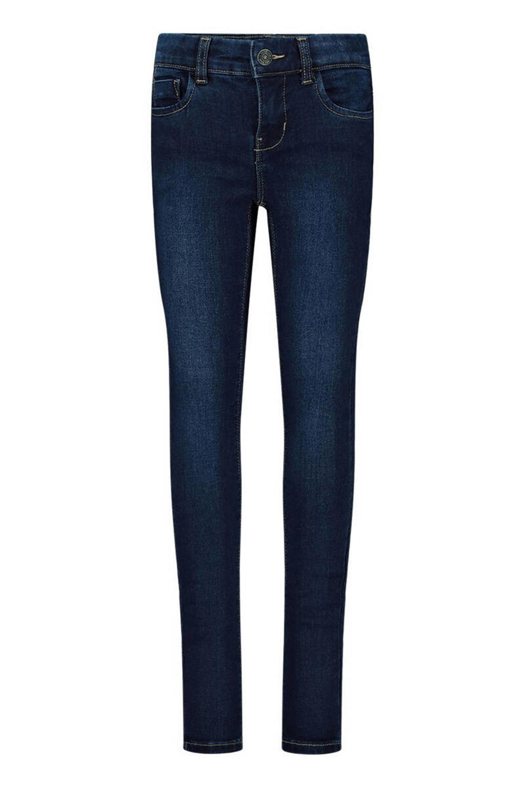 Dark blue denim meisjes NAME IT skinny jeans dark blue van stretchdenim met effen