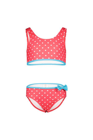 crop bikini met stippen roze/wit