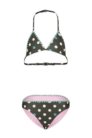 reversible triangel bikini zwart/roze