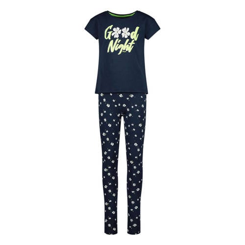 Vingino pyjama WILAH met all over print donkerblauw/wit afbeelding