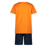 thumbnail: Orange Stars pyjama met printopdruk oranje/blauw