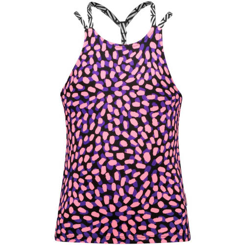 B.Nosy haltertop met all over print roze zwart paars