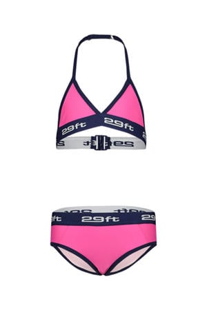 triangel bikini roze/zwart