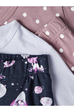 pyjama - set van 2 all over print roze/lila