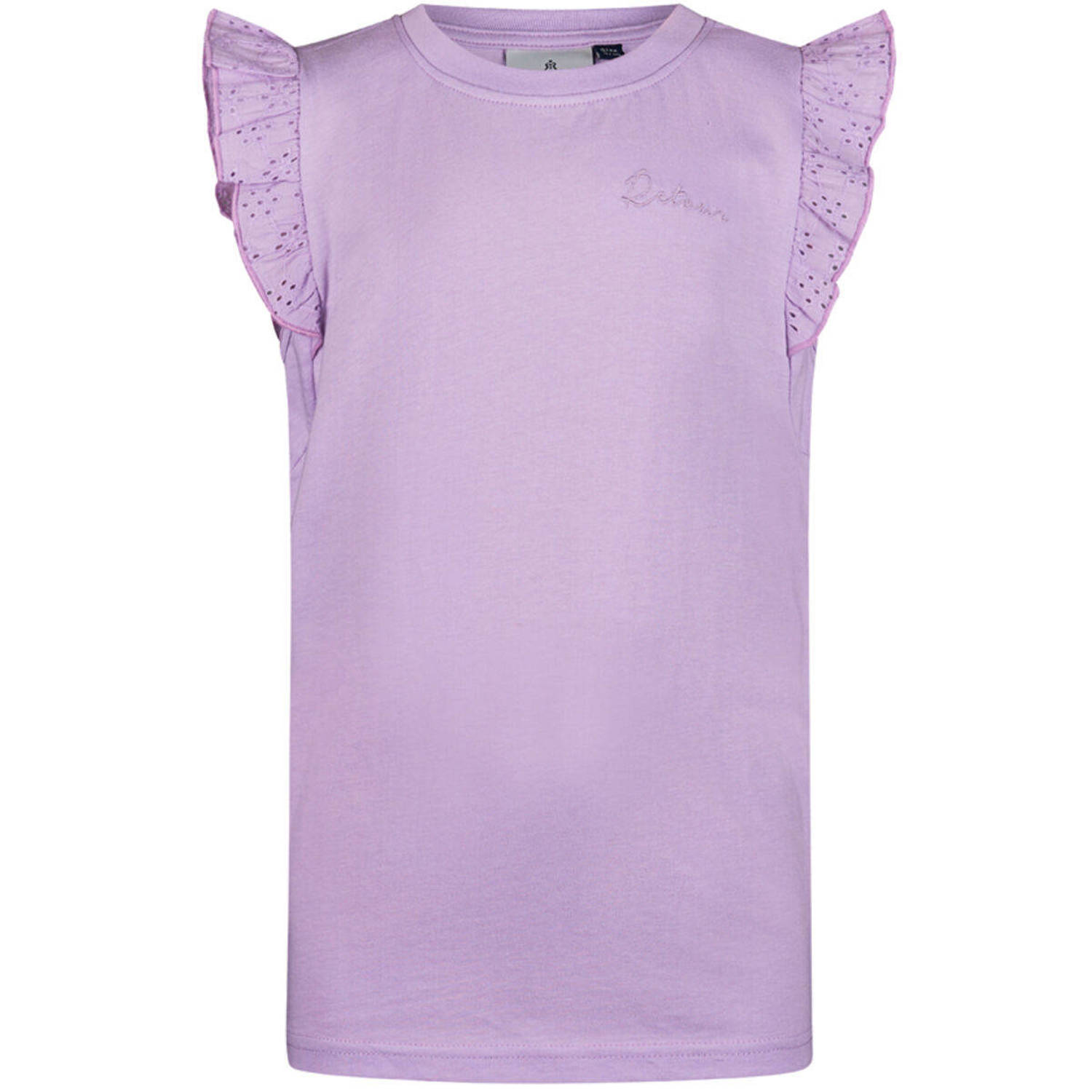 Retour Jeans T-shirt met broderie lila