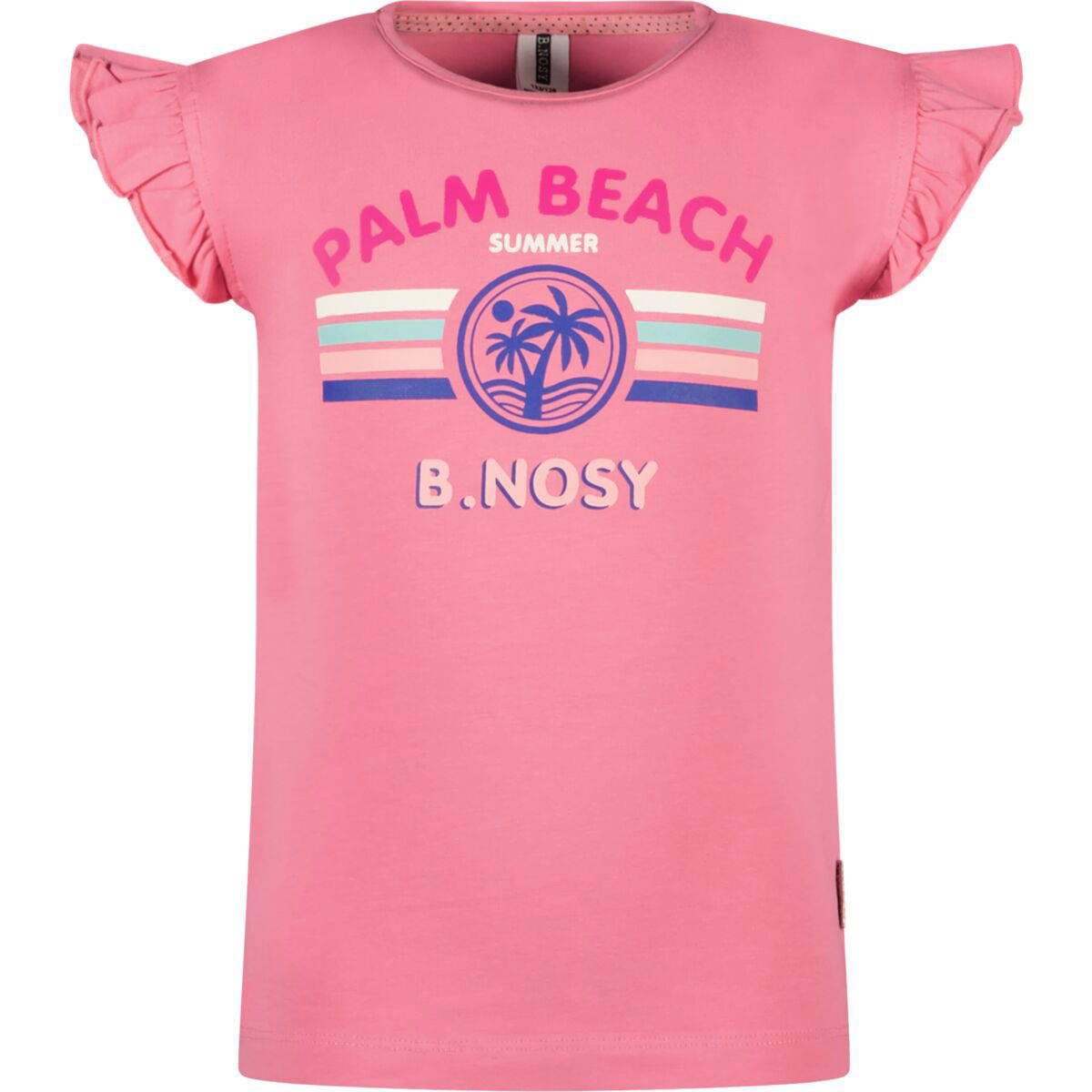 B.Nosy T-shirt Met Printopdruk En Ruches Roze | Wehkamp