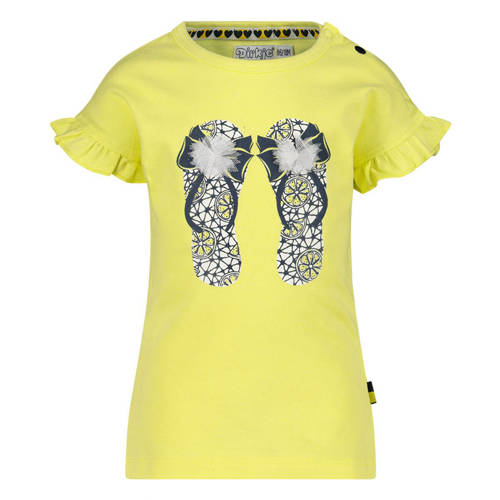 Dirkje T-shirt met printopdruk geel