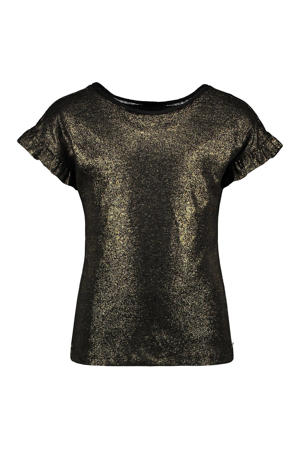 T-shirt met glitters goud