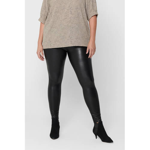 ONLY CARMAKOMA high waist coated legging CARROOL zwart afbeelding