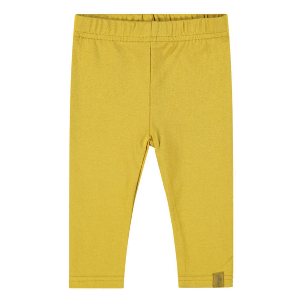 Gele meisjes Jollein baby legging van katoen met slim fit, elastische tailleband en effen