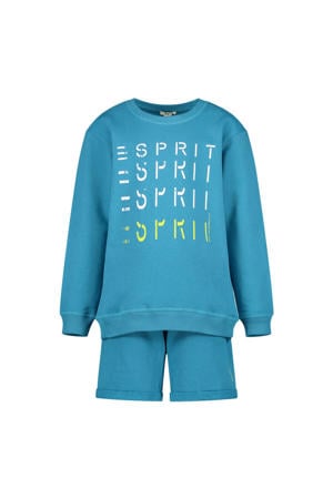 sweater + T-shirt + korte broek blauw