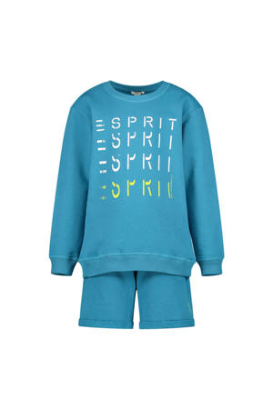 sweater + T-shirt + korte broek blauw
