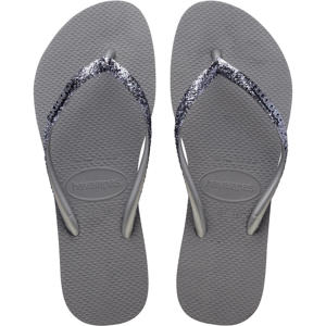 Slim Glitter II teenslippers met glitters zilver