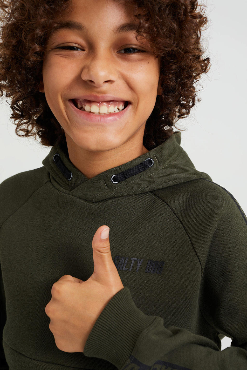 WE Fashion Salty Dog hoodie donkergroen wehkamp