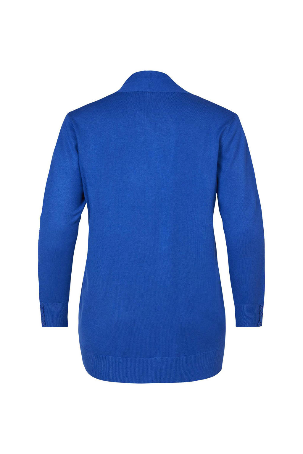 Miss Etam Plus fijngebreid vest Senna kobaltblauw | wehkamp