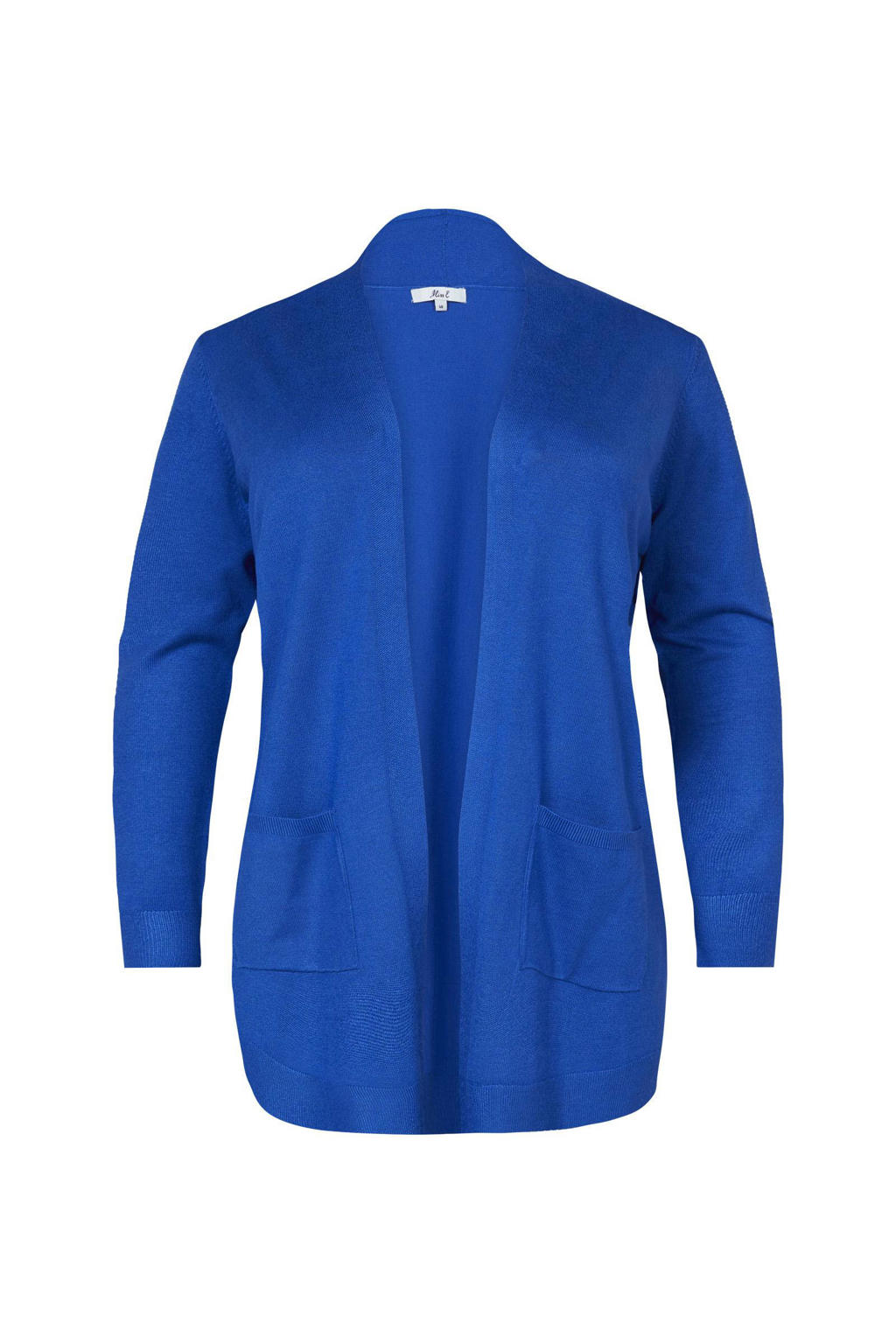 Miss Etam Plus fijngebreid vest Senna kobaltblauw | wehkamp