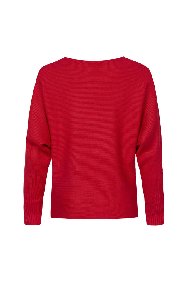 Ver weg rek delicaat Miss Etam ribgebreide trui Letizia rood | wehkamp