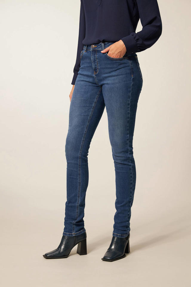 Miss Etam Lang slim fit jeans medium blue 36 inch wehkamp