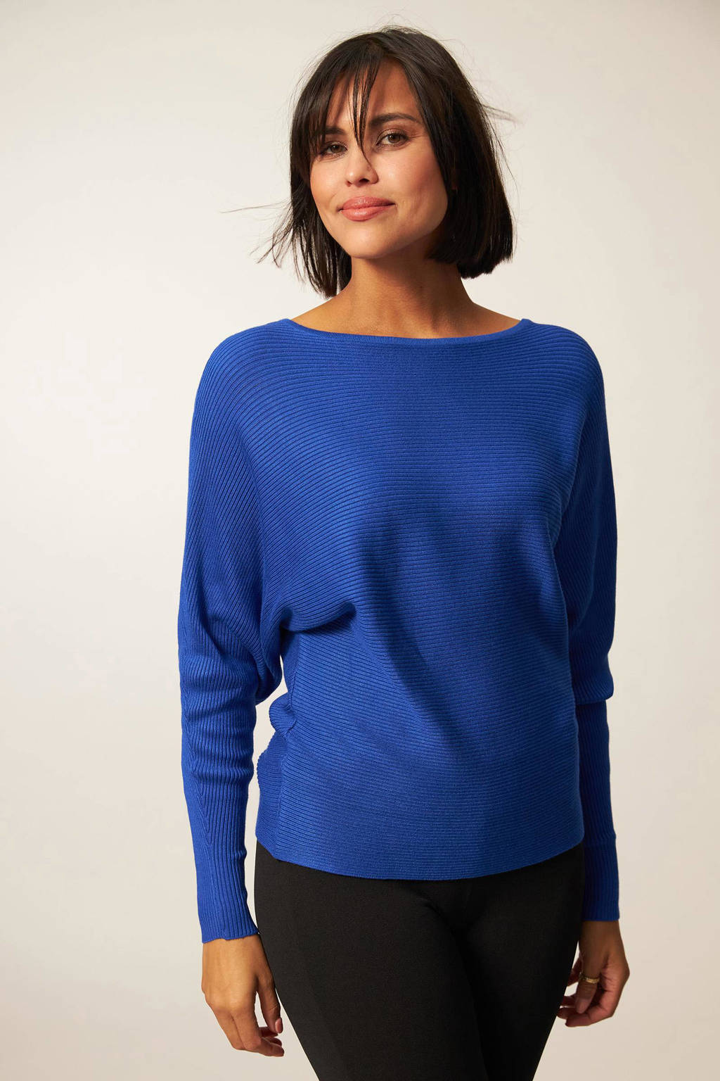 praktijk Optimistisch Verovering Miss Etam ribgebreide trui Letizia kobaltblauw | wehkamp