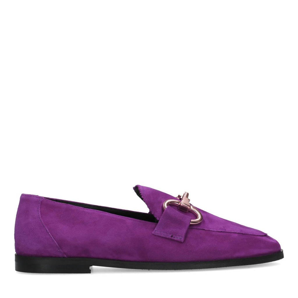 Manfield   suède loafers paars