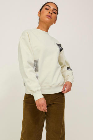 sweater JXPAMMY met printopdruk wit