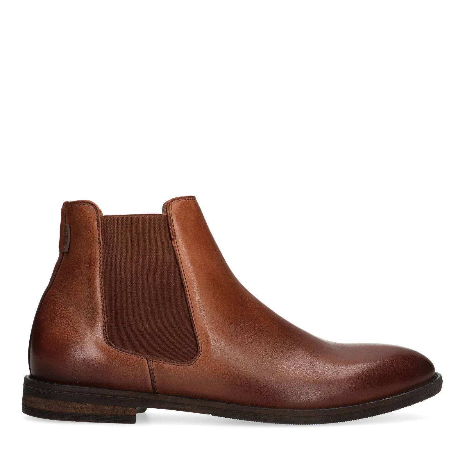 Manfield leren chelsea boots cognac wehkamp